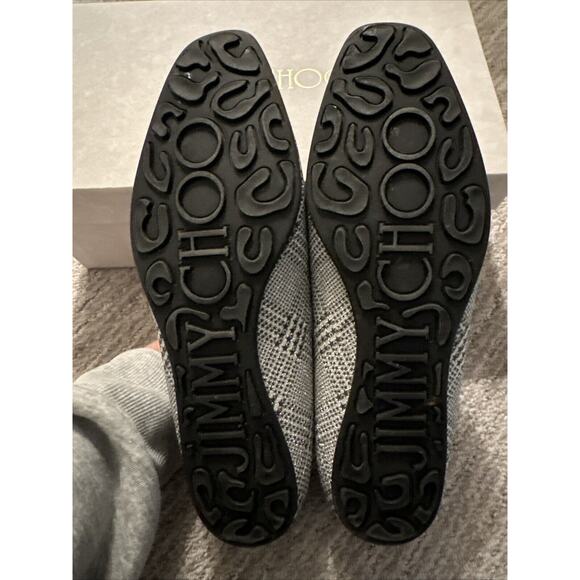 Jimmy Choo Wheel Prince Of Stars Glitter Silver Plaid Loafer Flats Size 38, US 8 - Picture 5 of 11